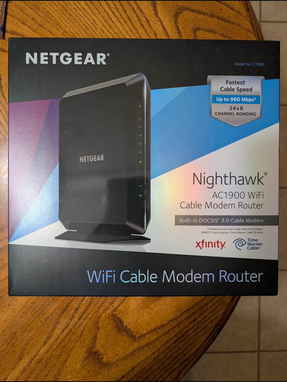 NETGEAR Nighthawk AC1900 WiFi Cable Modem Router - Black